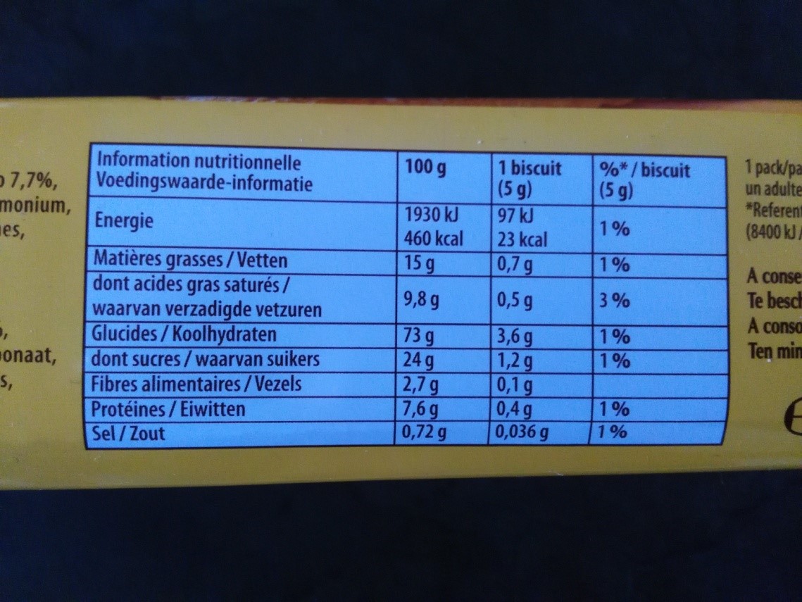 dietiste herzele nutripunt - verpakking koek